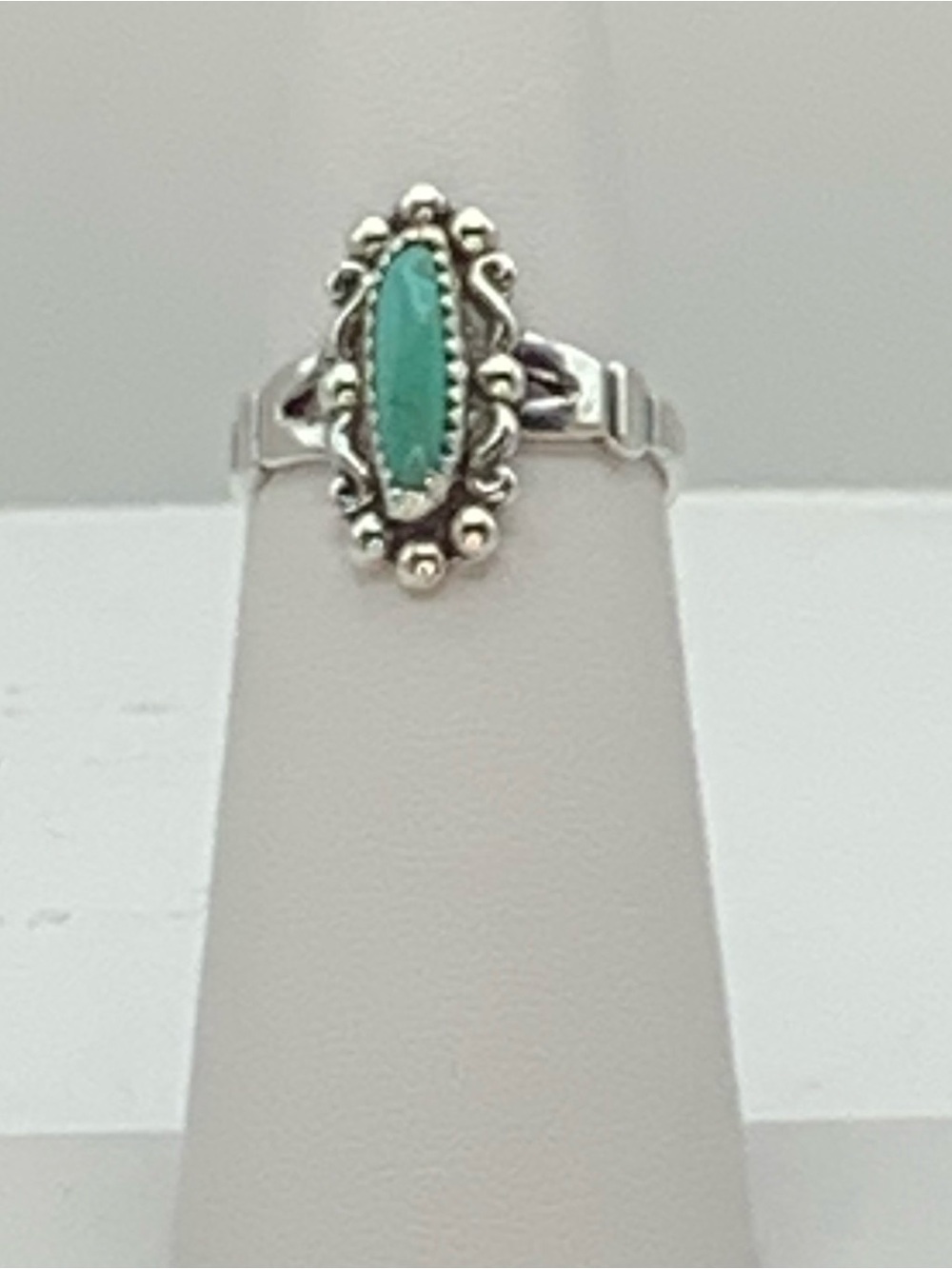 Vintage Bell Trading Post Sterling Silver Turquoise Ring  Southwestern Size 4.75